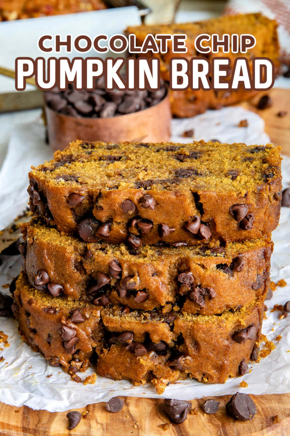 Chocolate Chip Pumpkin Bread Slices