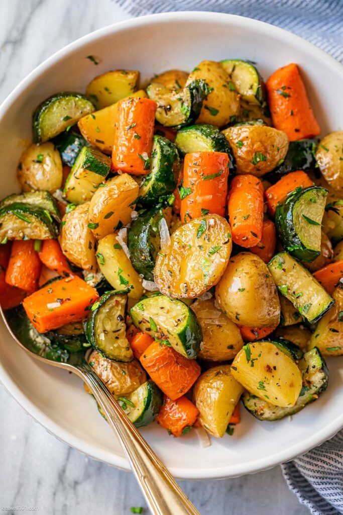 rainbow roasted vegetable bowls