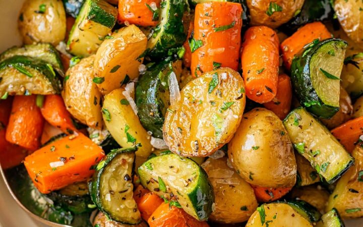 rainbow roasted vegetable bowls