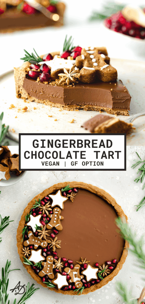 vegan gingerbread chocolate tart