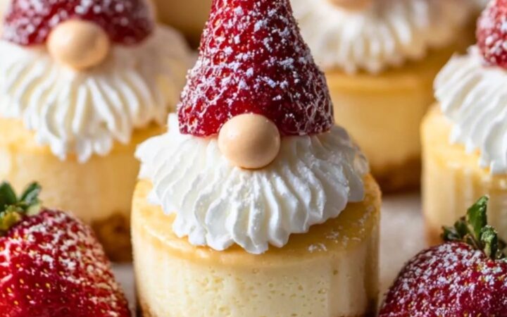 mini cheesecakes with strawberries