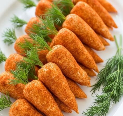 roasted small carrots on a white plate