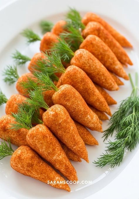 roasted small carrots on a white plate