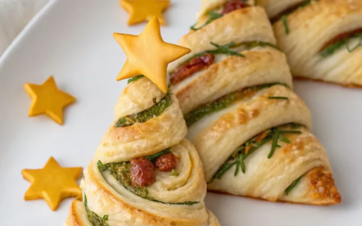 basil pesto puff pastry christmas tree