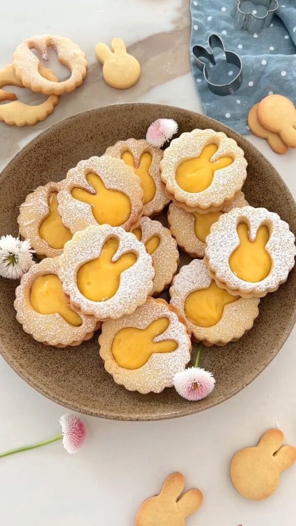 easter lemon linzer cookies