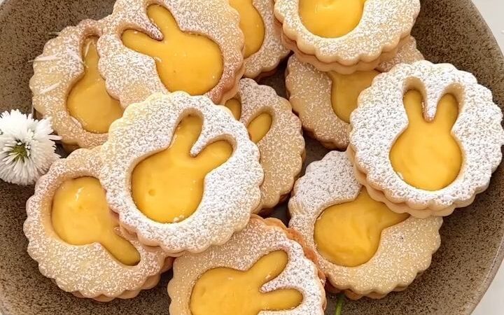 easter lemon linzer cookies