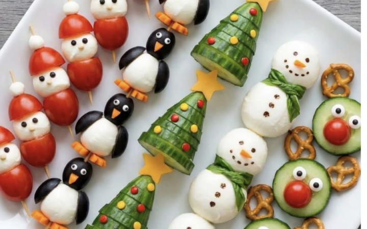 christmas treat snowmen trees pretzels