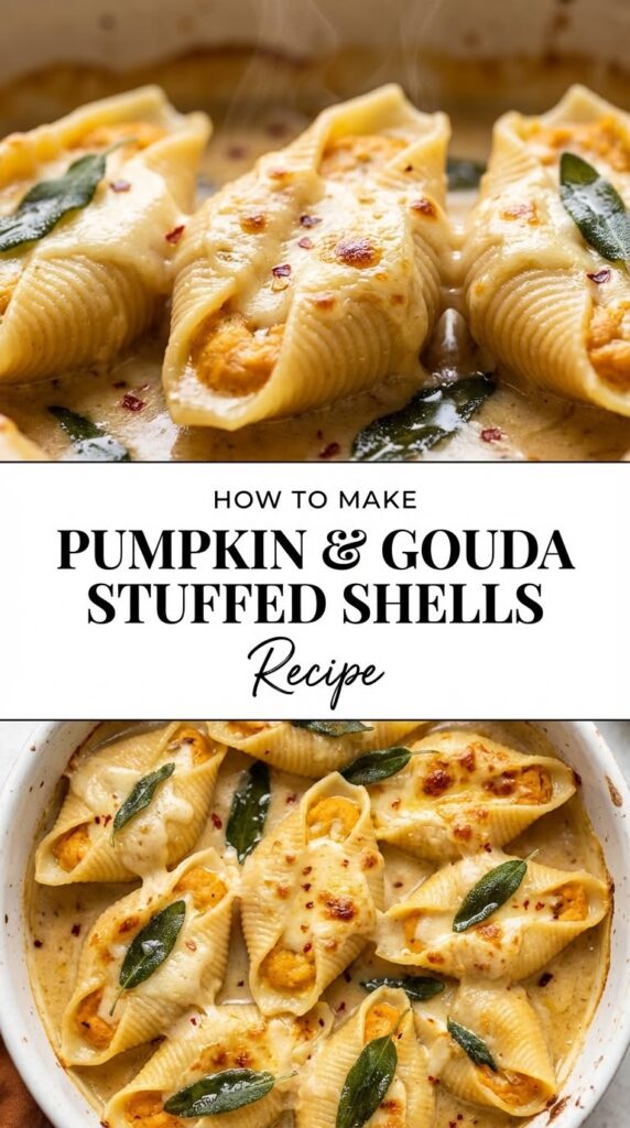 pumpkin and gouda stuffed shells