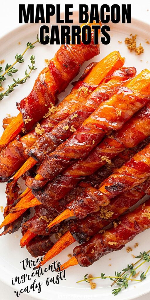 bacon wrapped maple roasted carrots