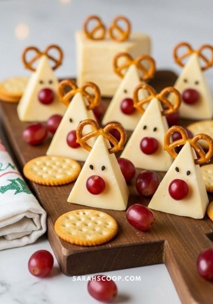 crackers and cheese platter with pretzels