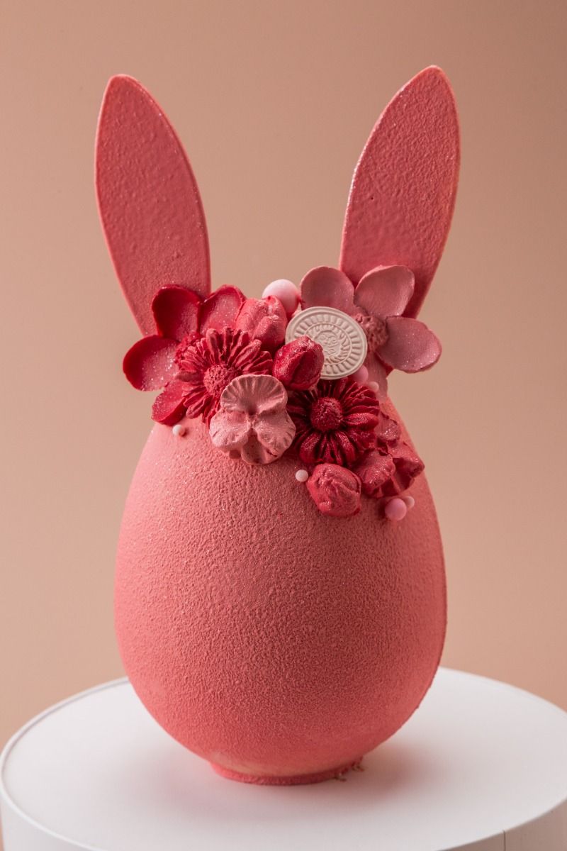 Easter Egg Rabbit with Flowers