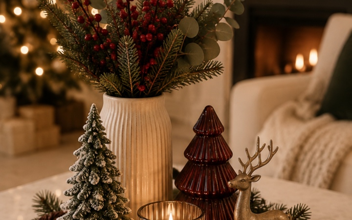 elegant christmas coffee table decor ideas