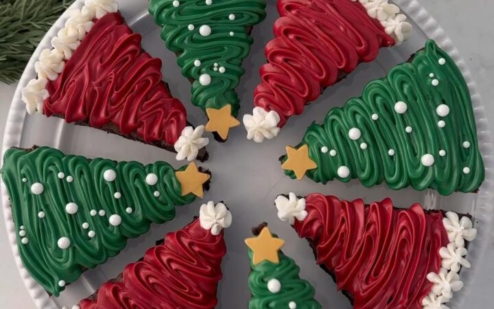 frosted christmas brownies