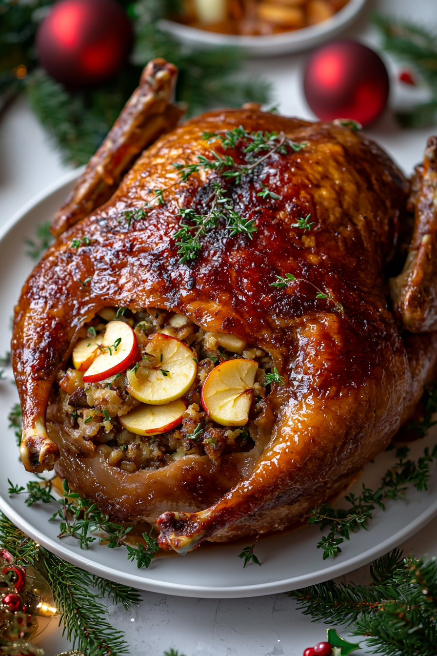 Roast Turkey with Apple Stuffing Recipe