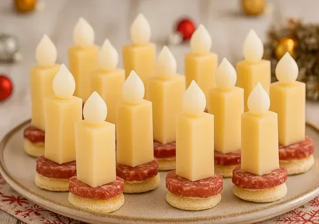 christmas hotdog candle plate appetizers