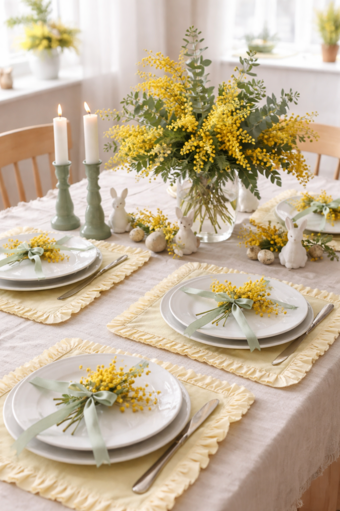 natural spring table setting ideas