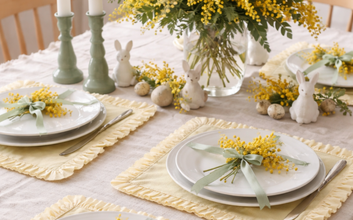 natural spring table setting ideas