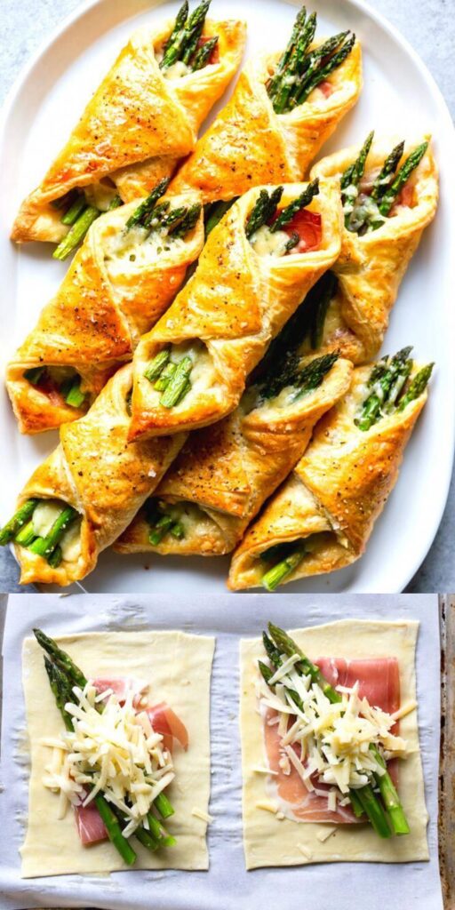 asparagus wrapped in prosciutto and puff pastry