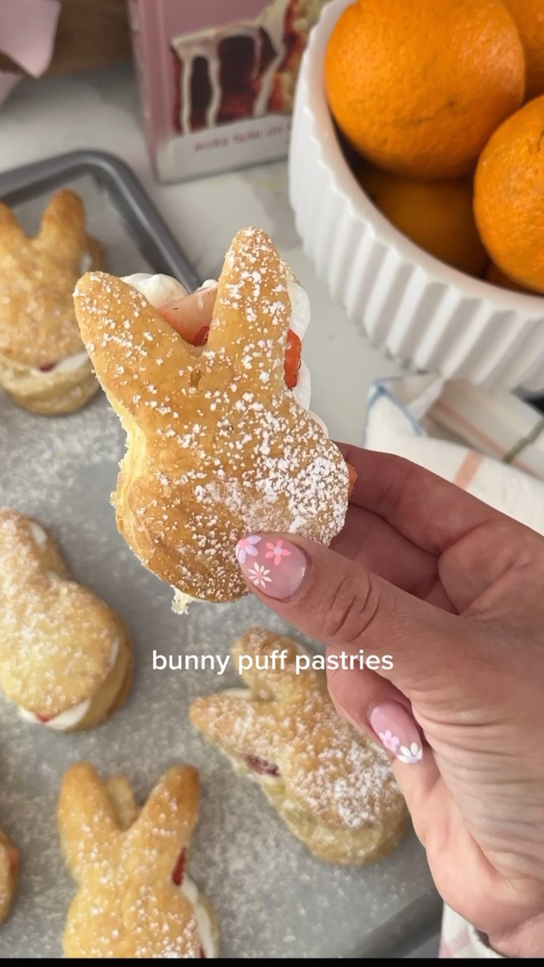 Easter bunny puff pastry dessert
