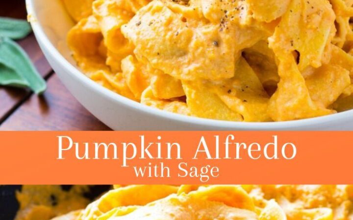 pumpkin alfredo pasta with sage