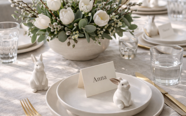 elegant easter brunch table setting