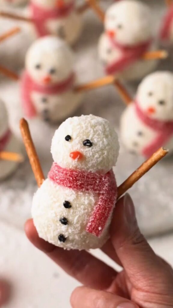 no-bake snowmen truffles